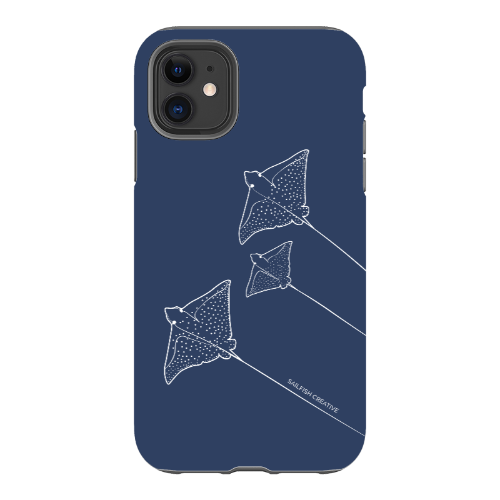 iPhone Tough Phone Case - Eagle Ray Outline Navy - Sailfish Creative