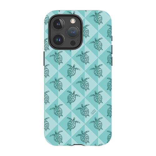 iPhone MagSafe Tough Phone Case - Turtle Diamonds Teal