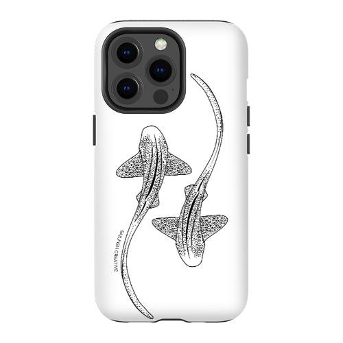 iPhone Tough Phone Case - Leopard Sharks Outline - Sailfish Creative
