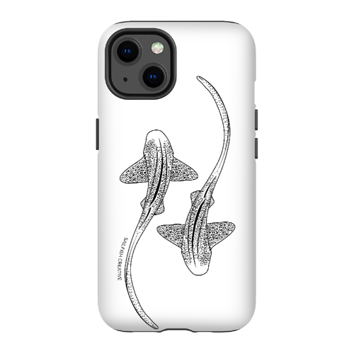 iPhone Tough Phone Case - Leopard Sharks Outline - Sailfish Creative