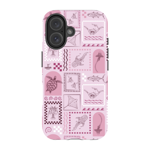 iPhone MagSafe Tough Phone Case - Arches Print Orchid