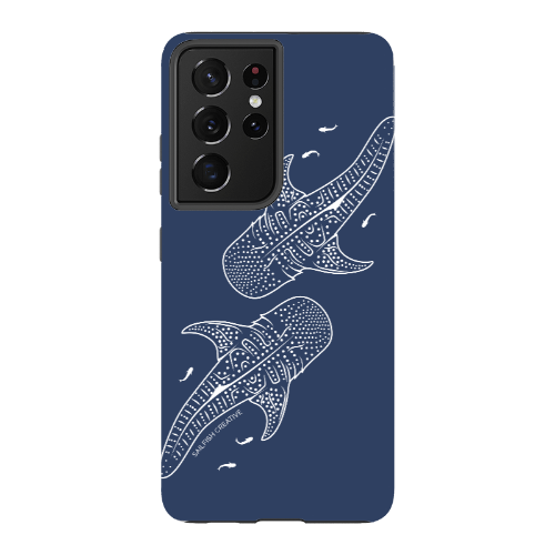 Samsung Tough Case - Whale Sharks Outline Navy - Sailfish Creative