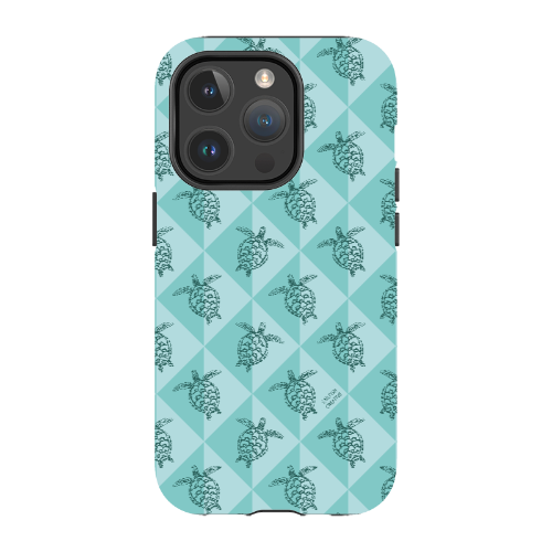 iPhone MagSafe Tough Phone Case - Turtle Diamonds Teal