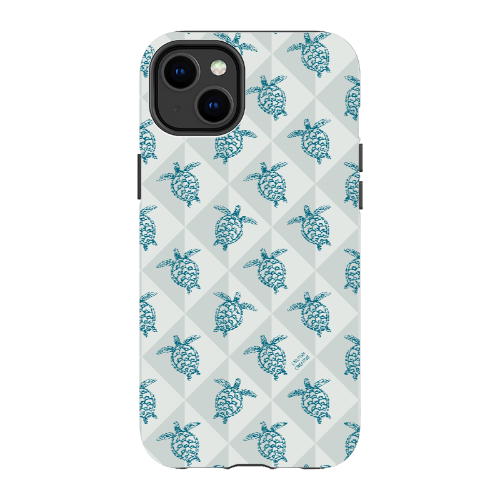 iPhone Tough Phone Case - Turtle Diamonds Coastal Storm