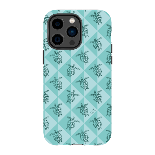 iPhone Tough Phone Case - Turtle Diamonds Teal