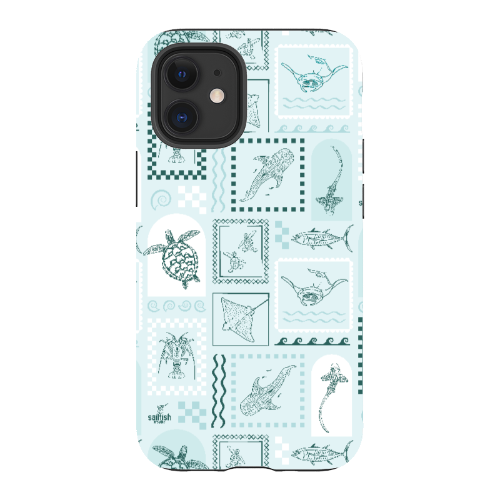 iPhone Tough Phone Case - Arches Print Teal