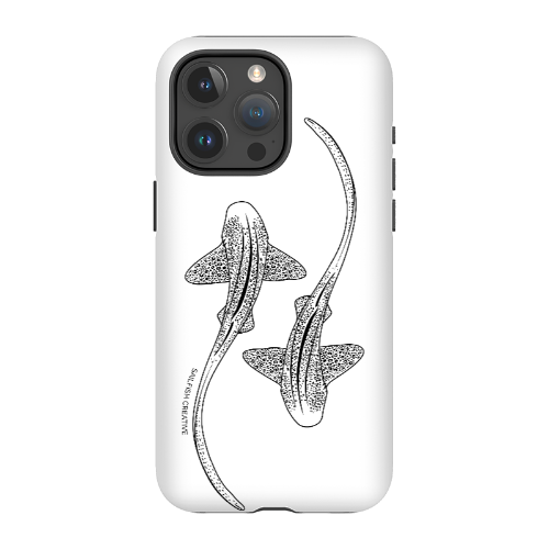 iPhone Tough Phone Case - Leopard Sharks Outline - Sailfish Creative