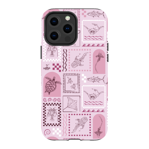 iPhone MagSafe Tough Phone Case - Arches Print Orchid
