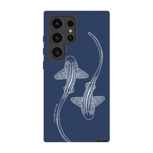 Samsung Tough Case - Leopard Sharks Outline Navy - Sailfish Creative