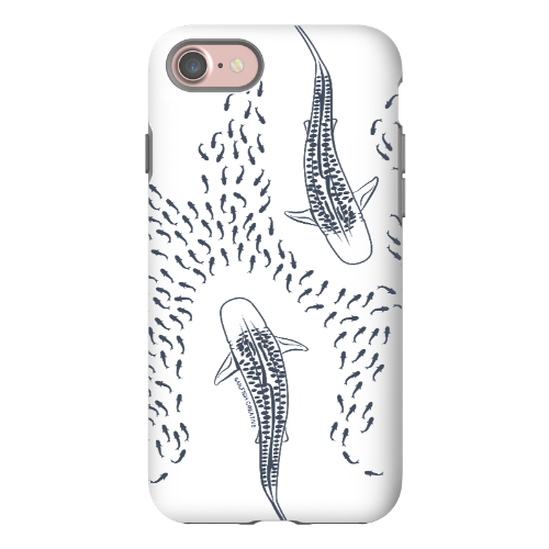 iPhone Tough Phone Case - Tiger Sharks Outline - Sailfish Creative