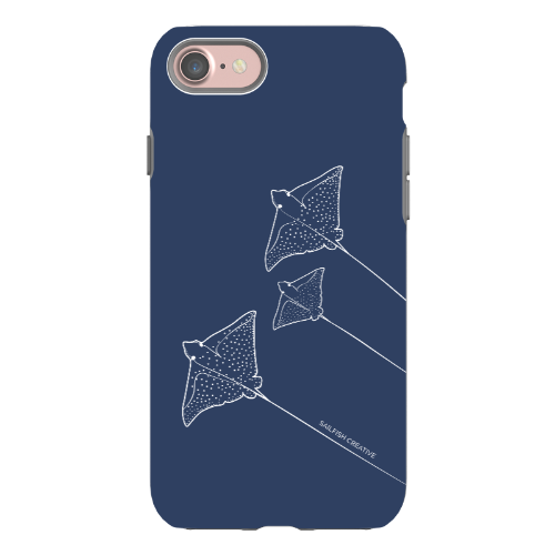 iPhone Tough Phone Case - Eagle Ray Outline Navy - Sailfish Creative
