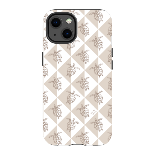 iPhone Tough Phone Case - Turtle Diamonds Neutral
