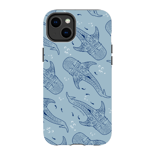 iPhone Tough Phone Case - Whale Sharks Pattern Bluer - Sailfish Creative