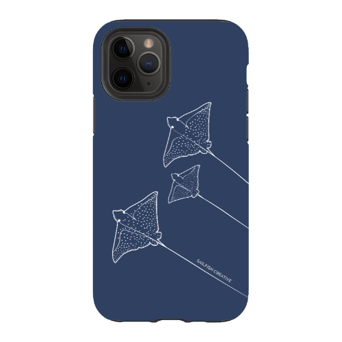iPhone Tough Phone Case - Eagle Ray Outline Navy - Sailfish Creative