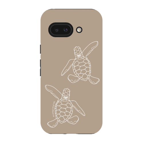 Google Pixel Tough Phone Case - Turtle Hatchlings Outline Natural