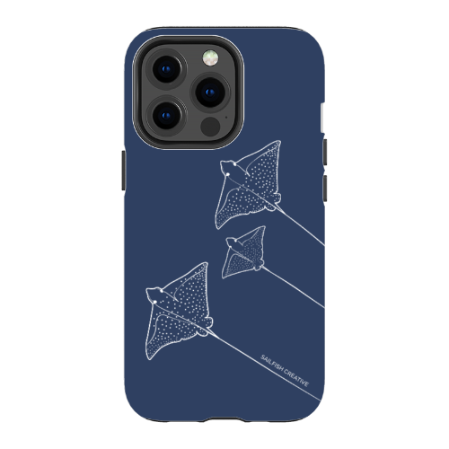 iPhone Tough Phone Case - Eagle Ray Outline Navy - Sailfish Creative