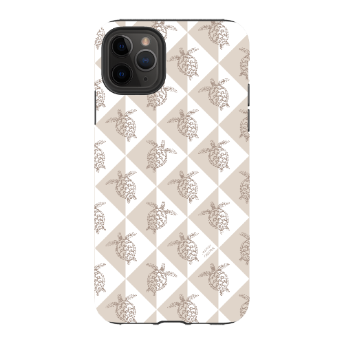 iPhone Tough Phone Case - Turtle Diamonds Neutral