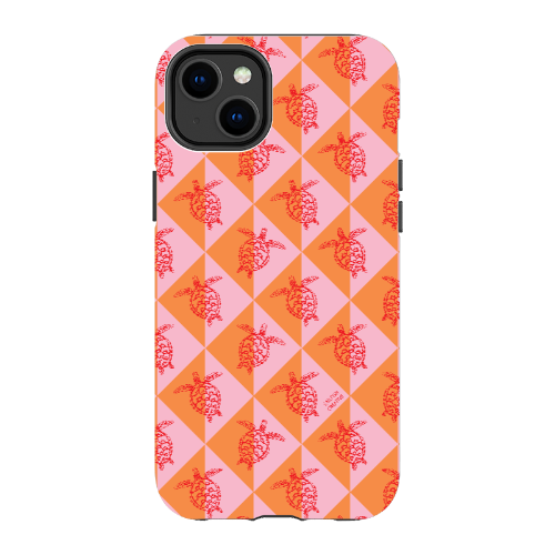 iPhone Tough Phone Case - Turtle Diamonds Candy Sunset