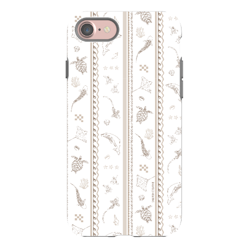 iPhone Tough Phone Case - Candy Stripes Beige