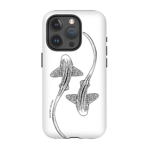 iPhone Tough Phone Case - Leopard Sharks Outline - Sailfish Creative