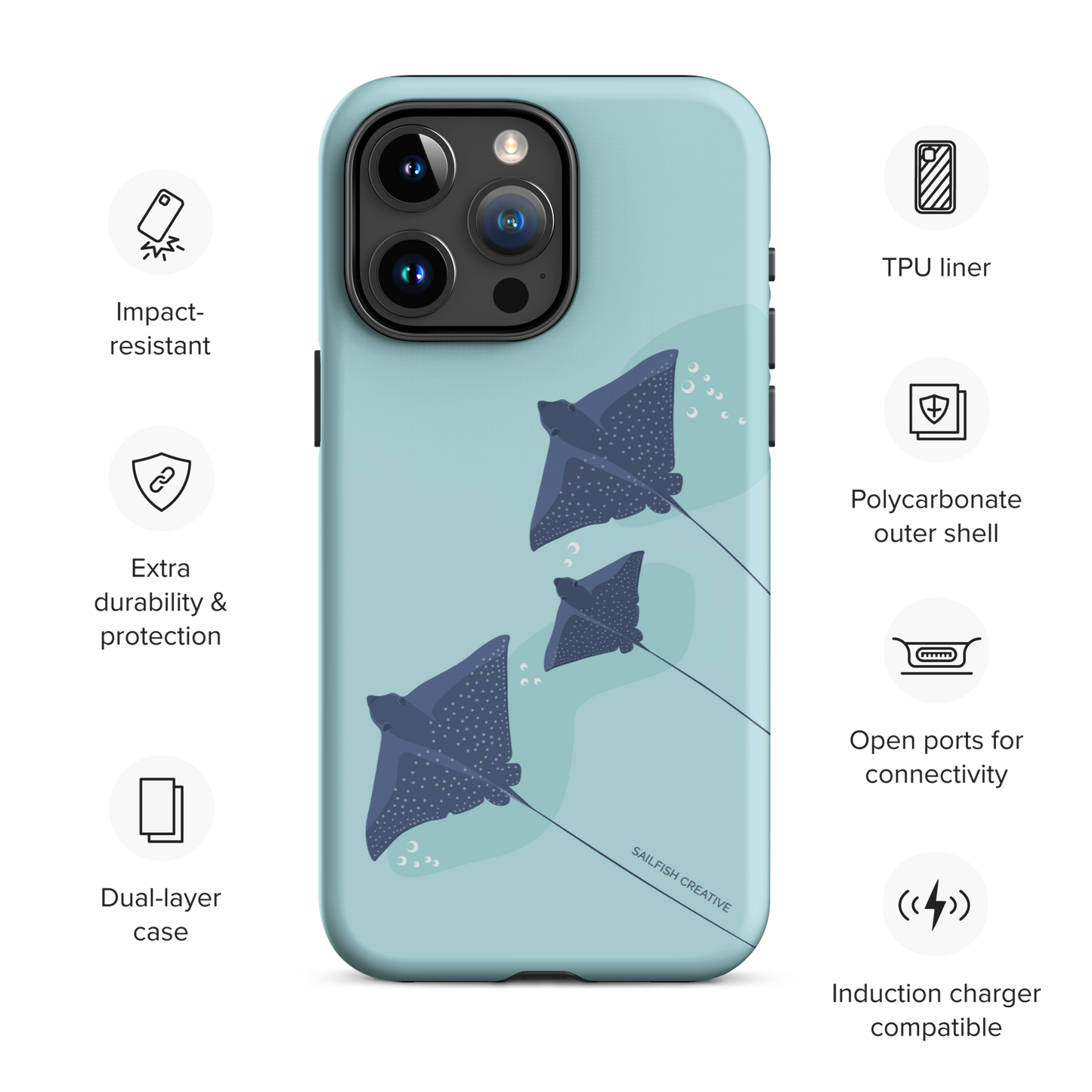 iPhone Tough Phone Case - Eagle Rays - Sailfish Creative