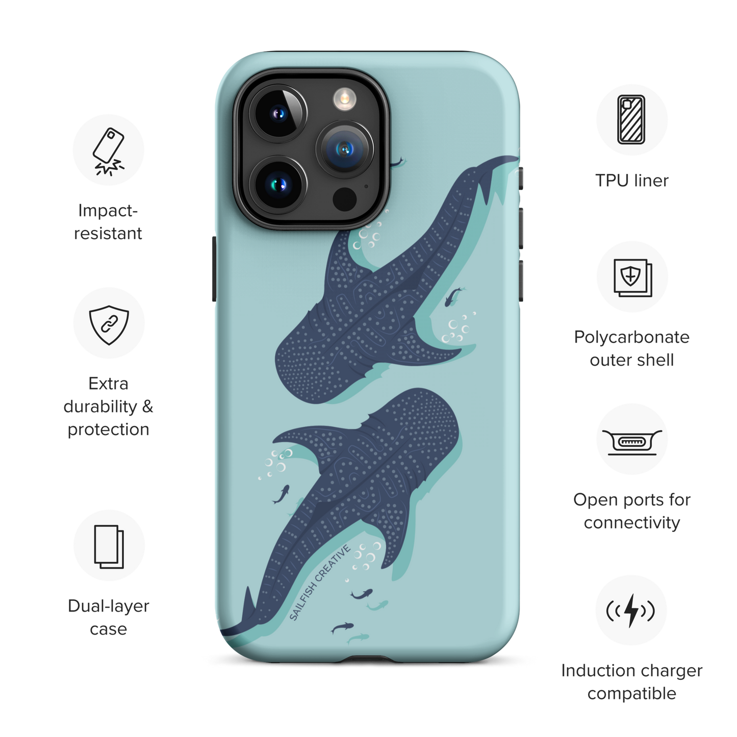 iPhone Tough Phone Case - Whale Sharks - Sailfish Creative