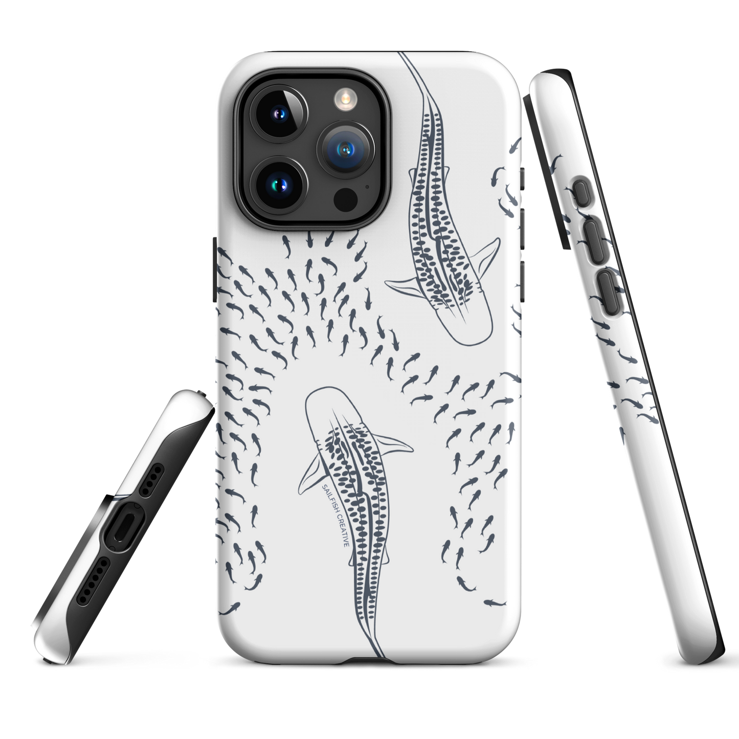 iPhone Tough Phone Case - Tiger Sharks Outline - Sailfish Creative