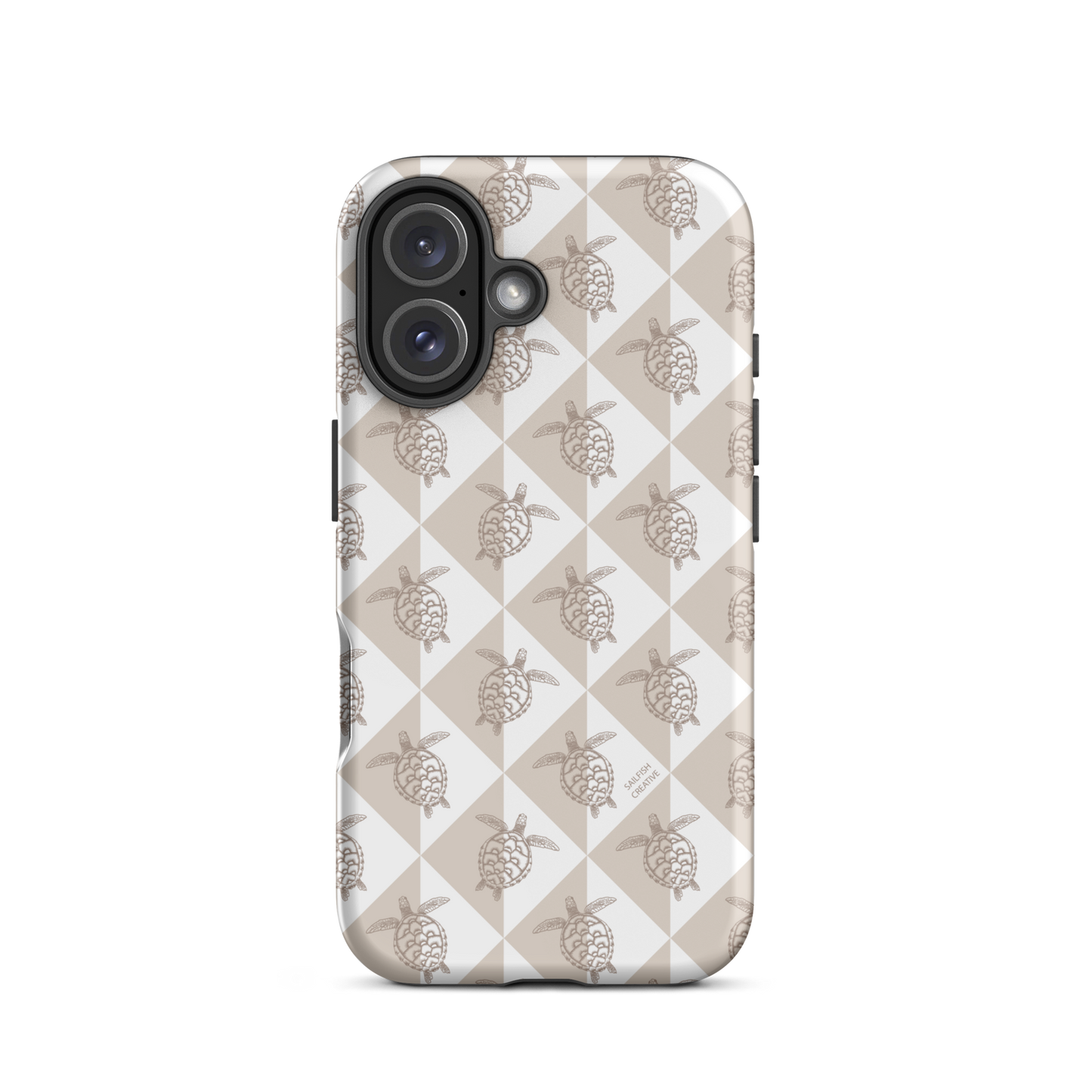 iPhone Tough Phone Case - Turtle Diamonds Neutral