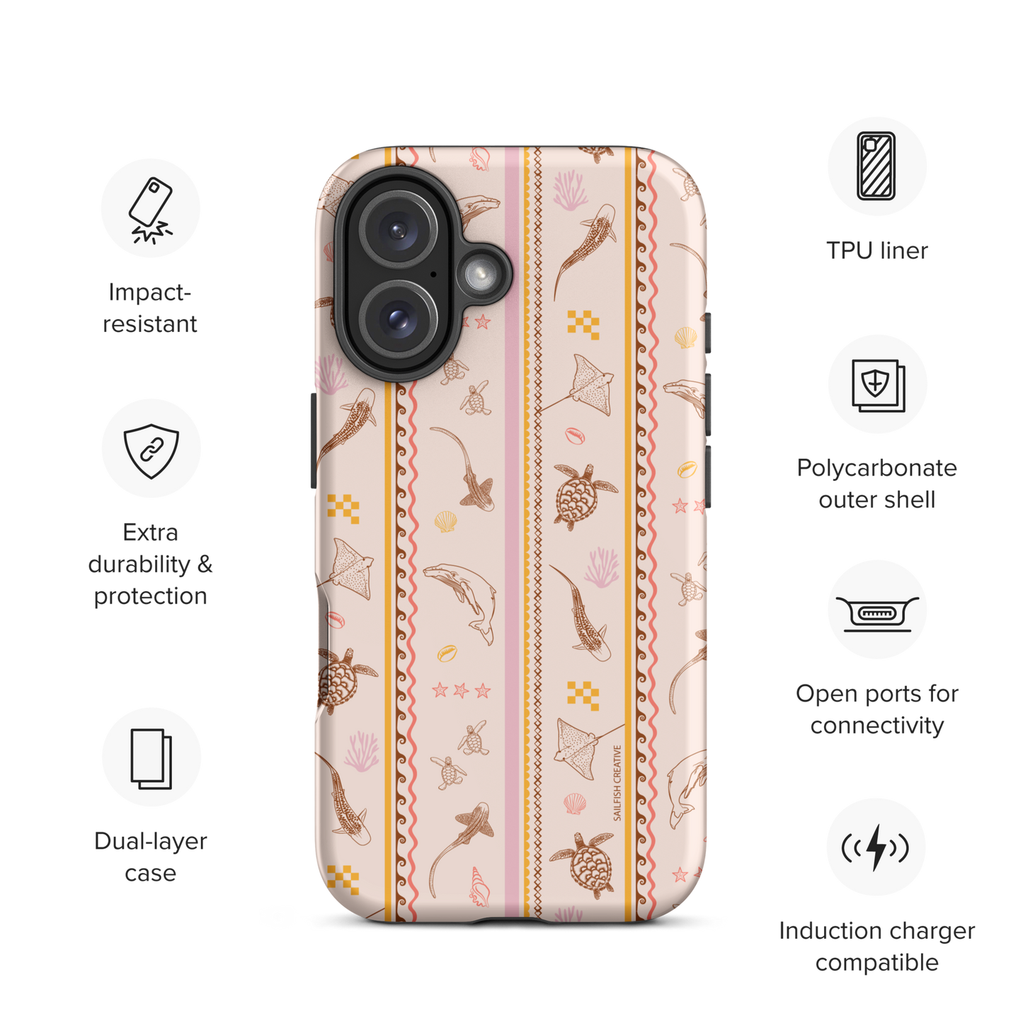 iPhone Tough Phone Case - Candy Stripes