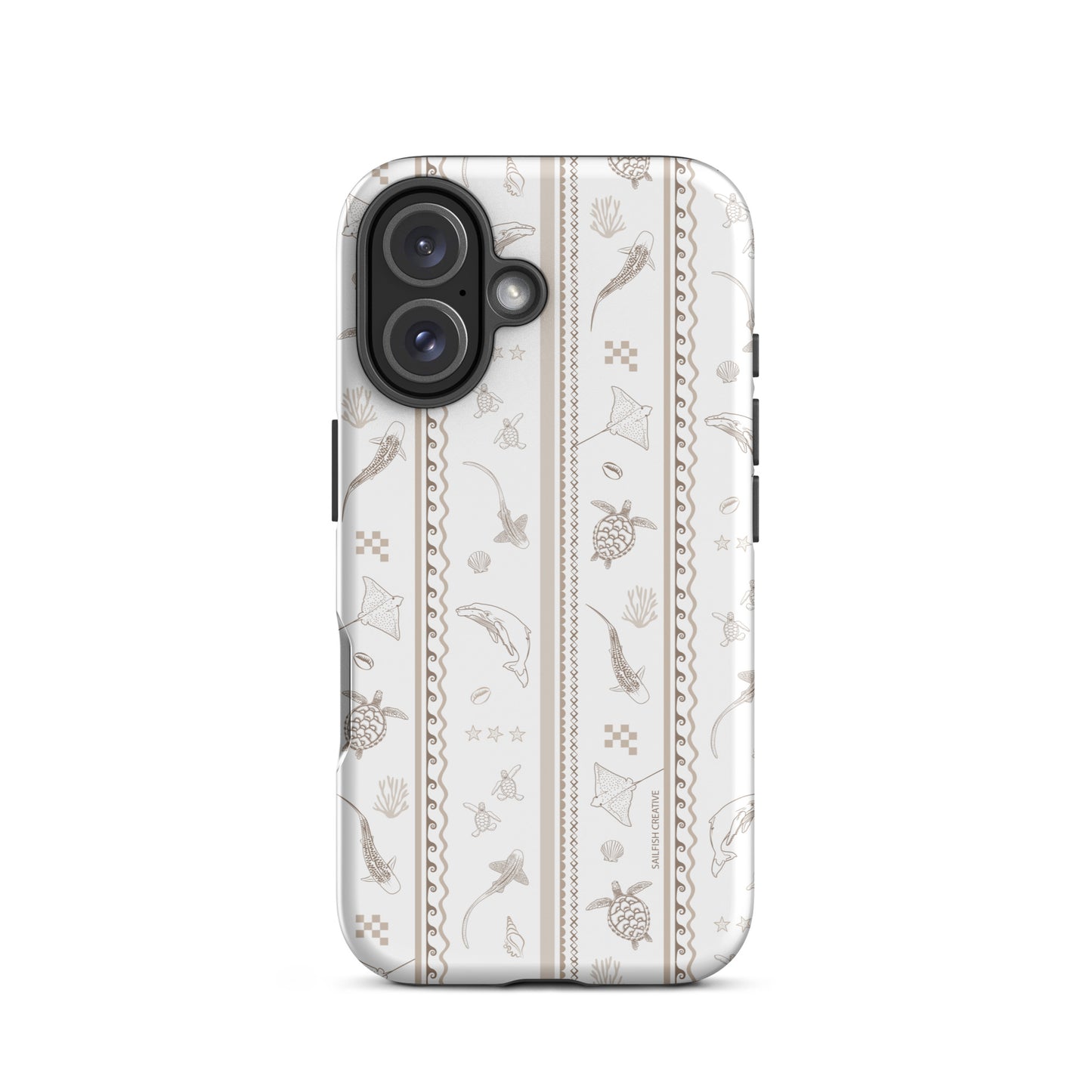 iPhone Tough Phone Case - Candy Stripes Beige
