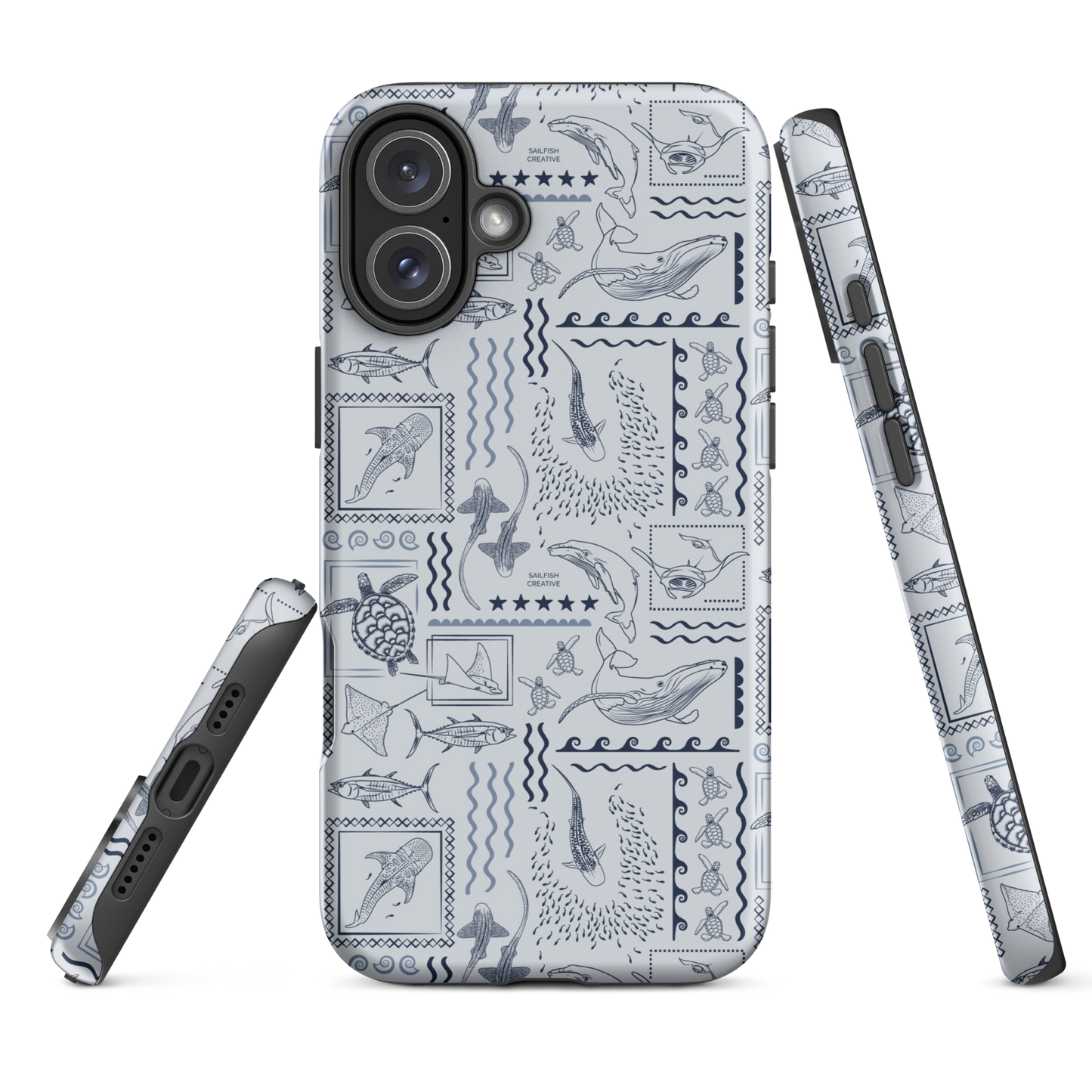 iPhone Phone Case - Busy Print Overcast Blue