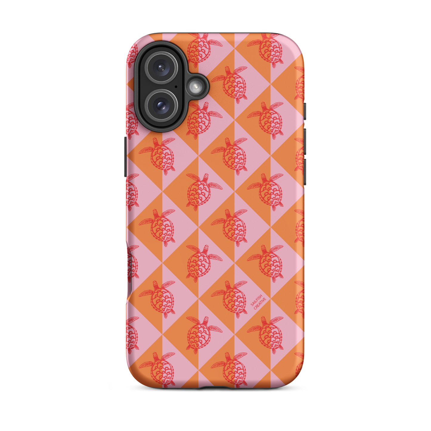 iPhone Tough Phone Case - Turtle Diamonds Candy Sunset