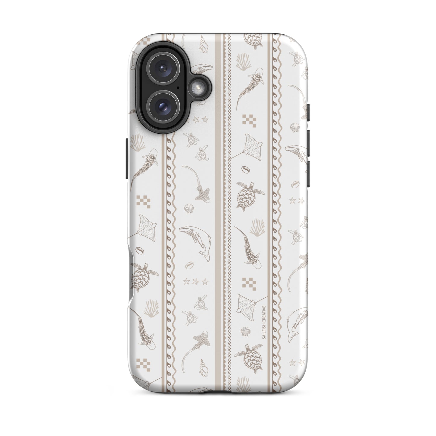 iPhone Tough Phone Case - Candy Stripes Beige