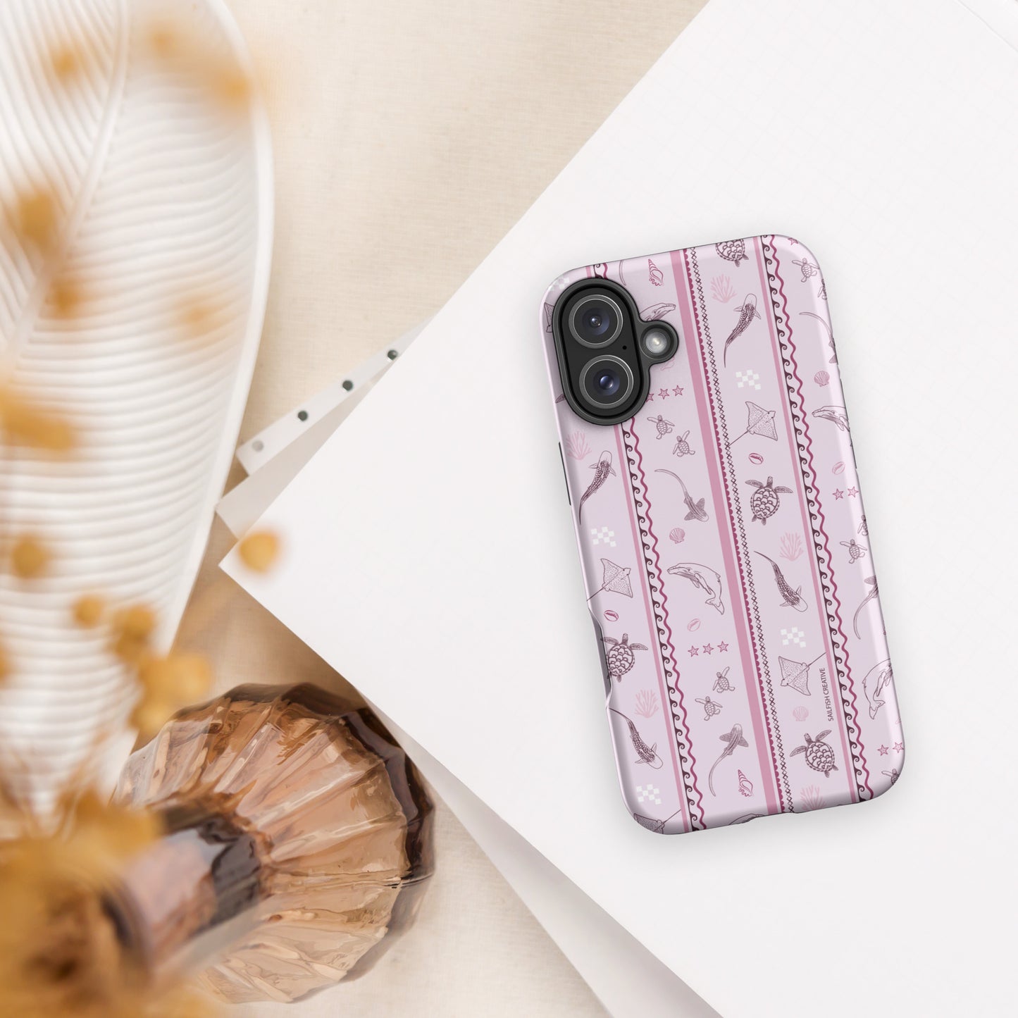 iPhone Tough Phone Case - Candy Stripes Orchid