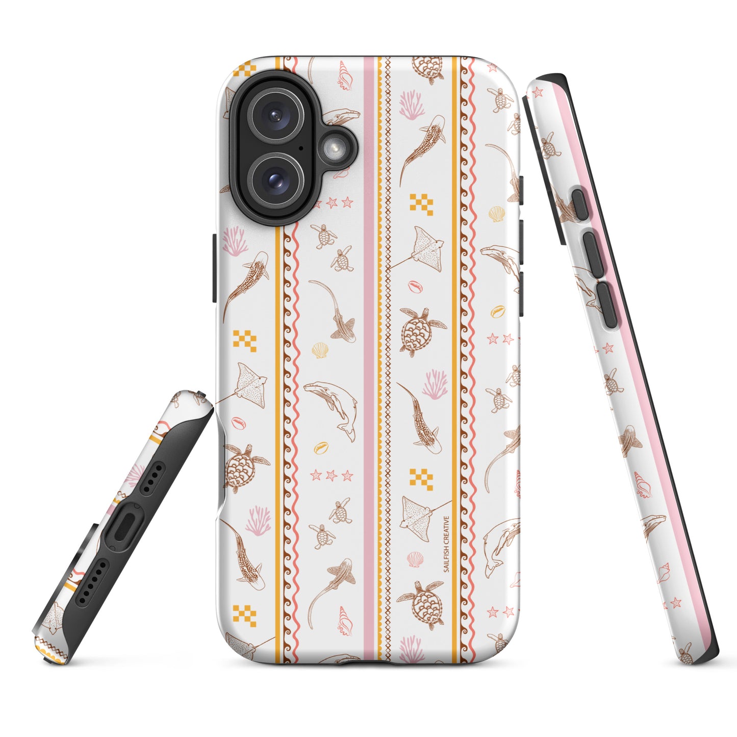 iPhone Tough Phone Case - Candy Stripes on White