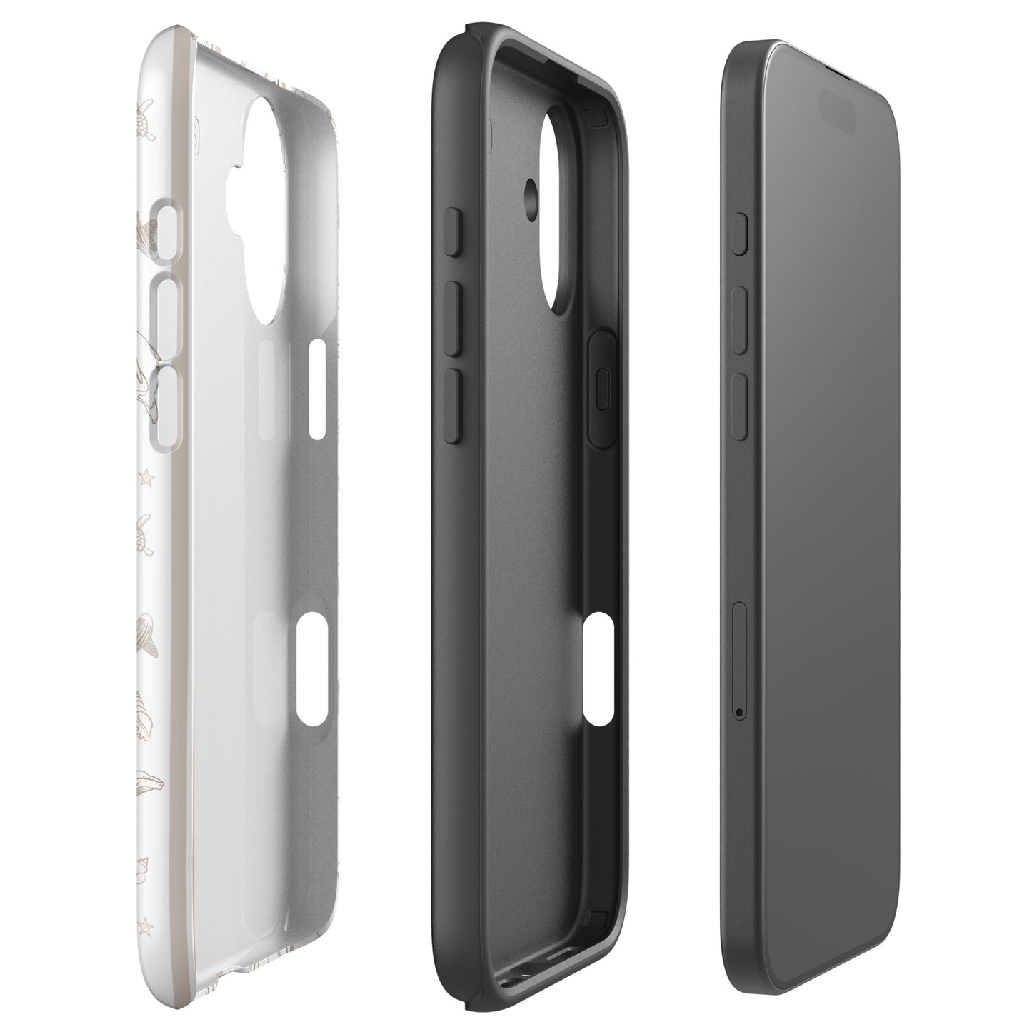 iPhone Tough Phone Case - Candy Stripes Beige