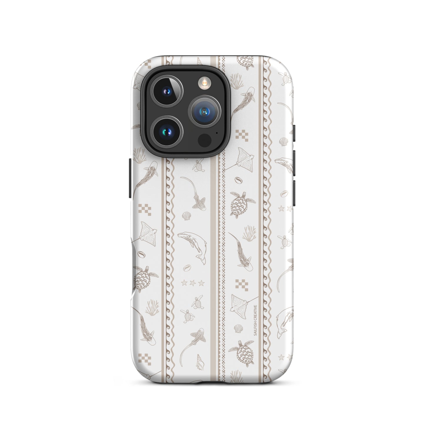 iPhone Tough Phone Case - Candy Stripes Beige
