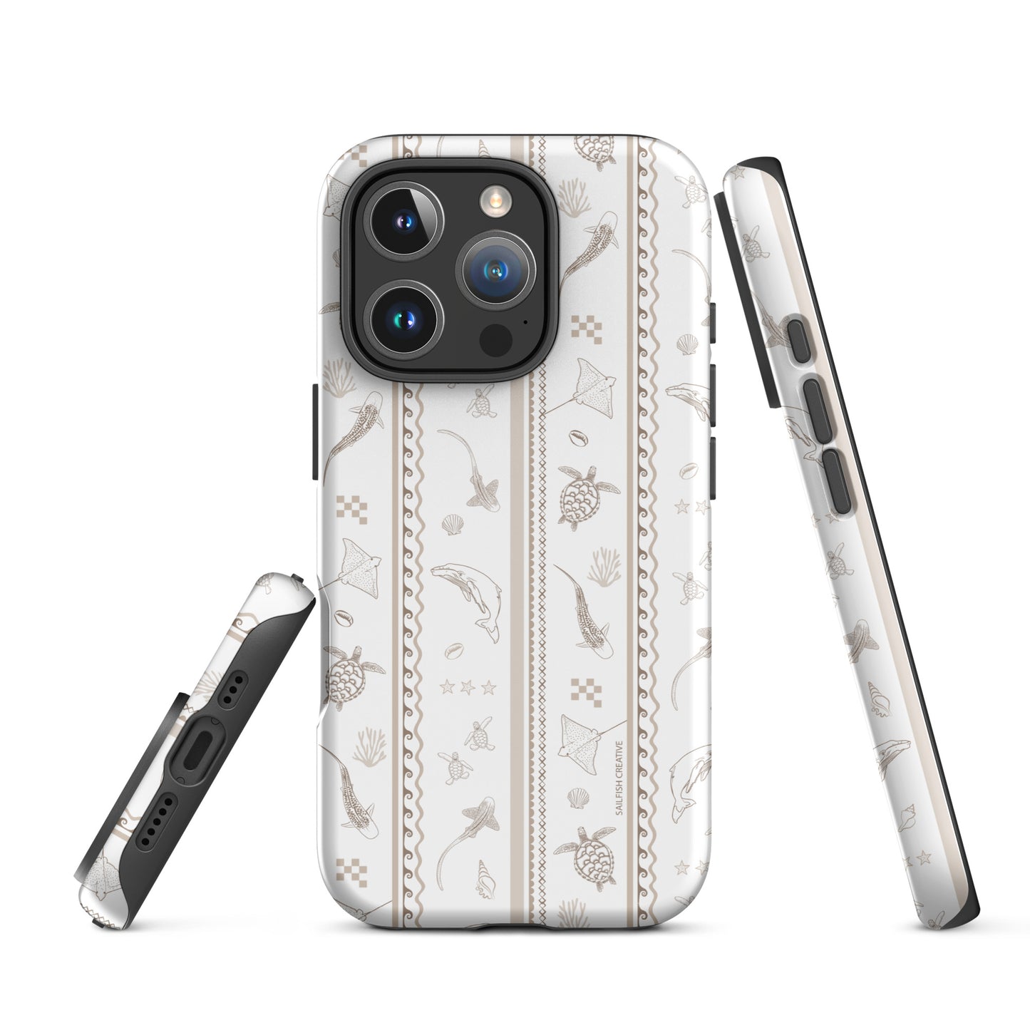 iPhone Tough Phone Case - Candy Stripes Beige