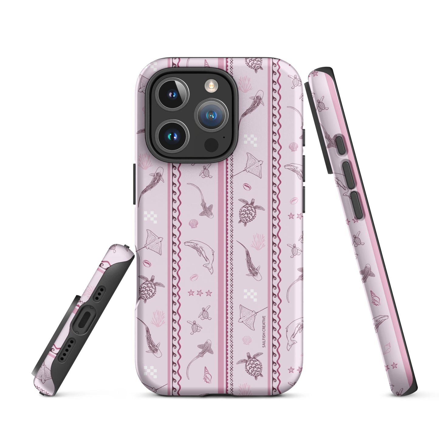 iPhone Tough Phone Case - Candy Stripes Orchid