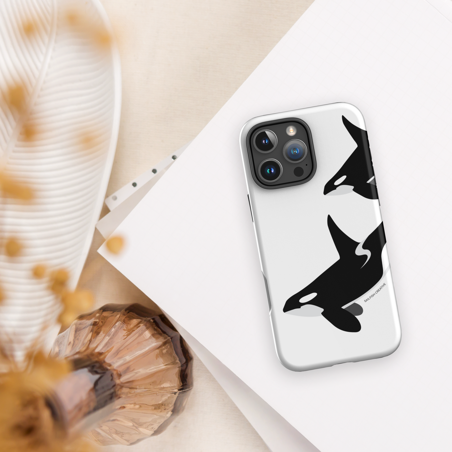 iPhone Tough Phone Case - Orca Killer Whale White - Sailfish Creative