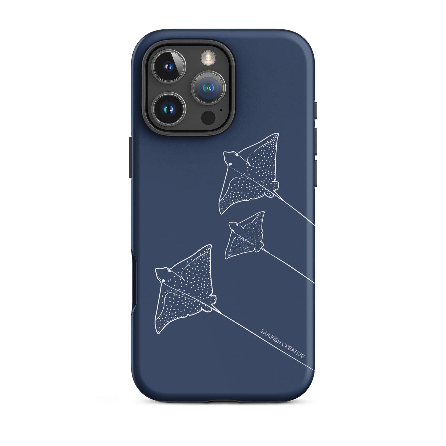 iPhone Tough Phone Case - Eagle Ray Outline Navy - Sailfish Creative