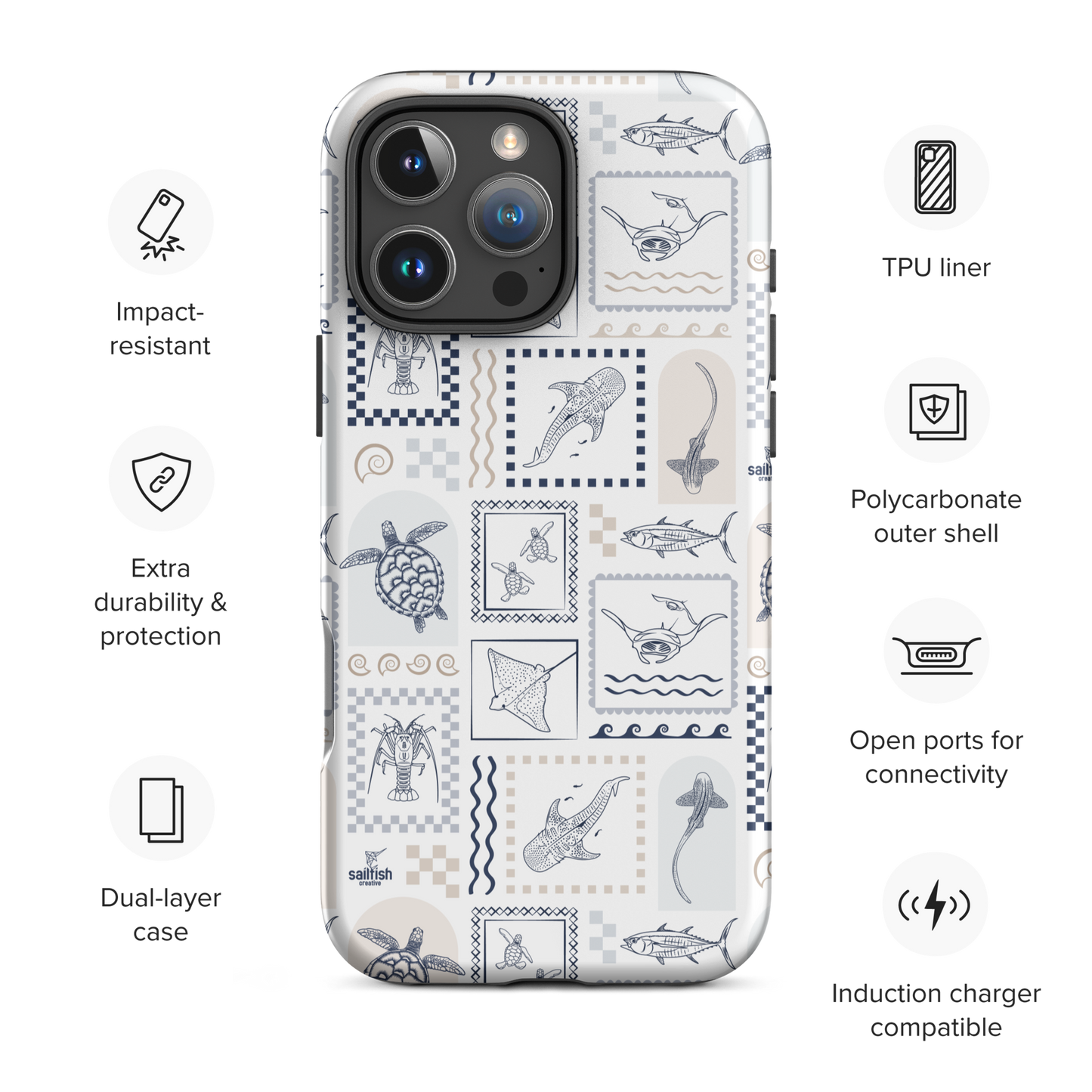 iPhone Tough Phone Case - Arches Print Beige