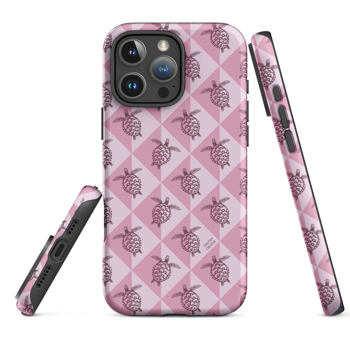 iPhone Tough Phone Case - Turtle Diamonds Orchid