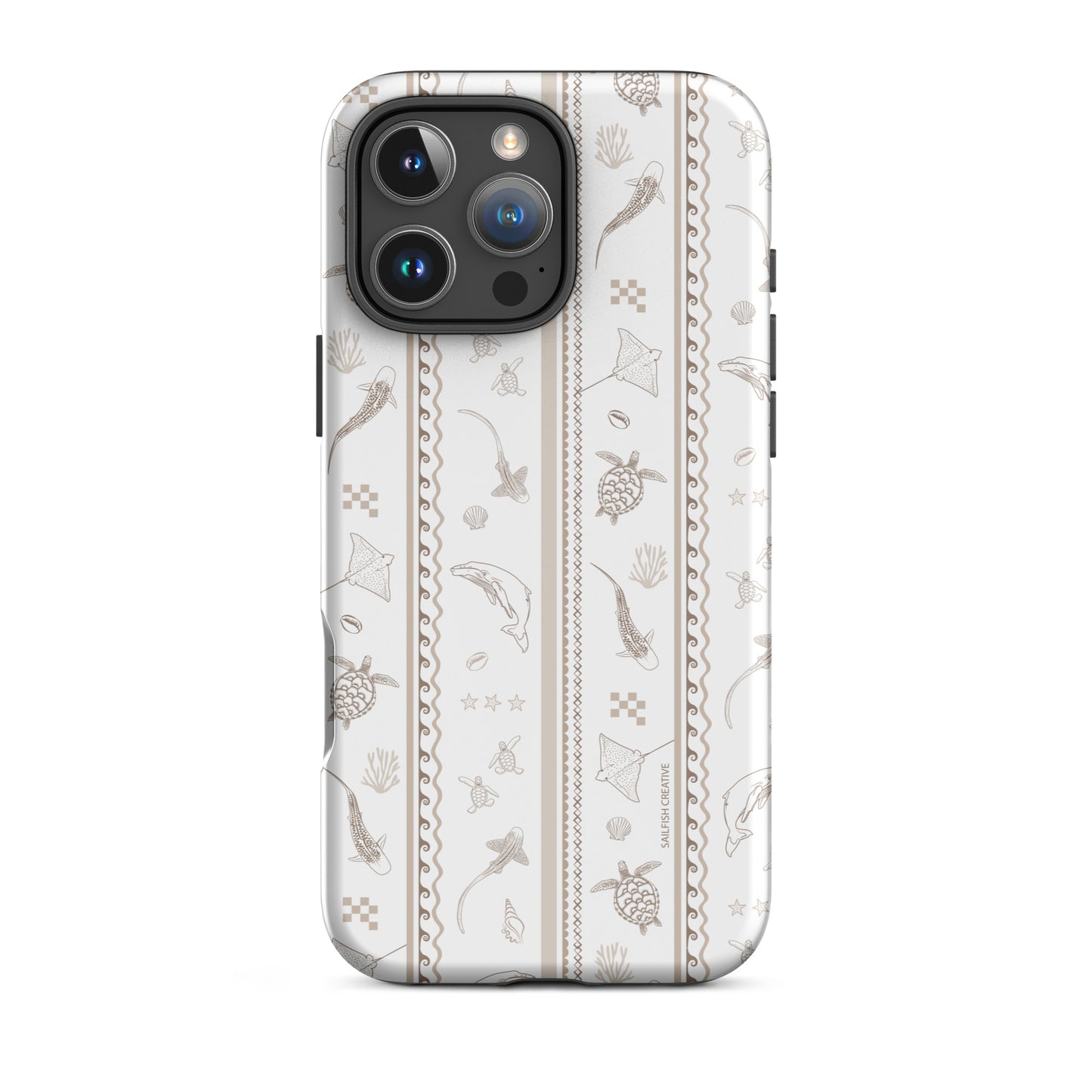 iPhone Tough Phone Case - Candy Stripes Beige