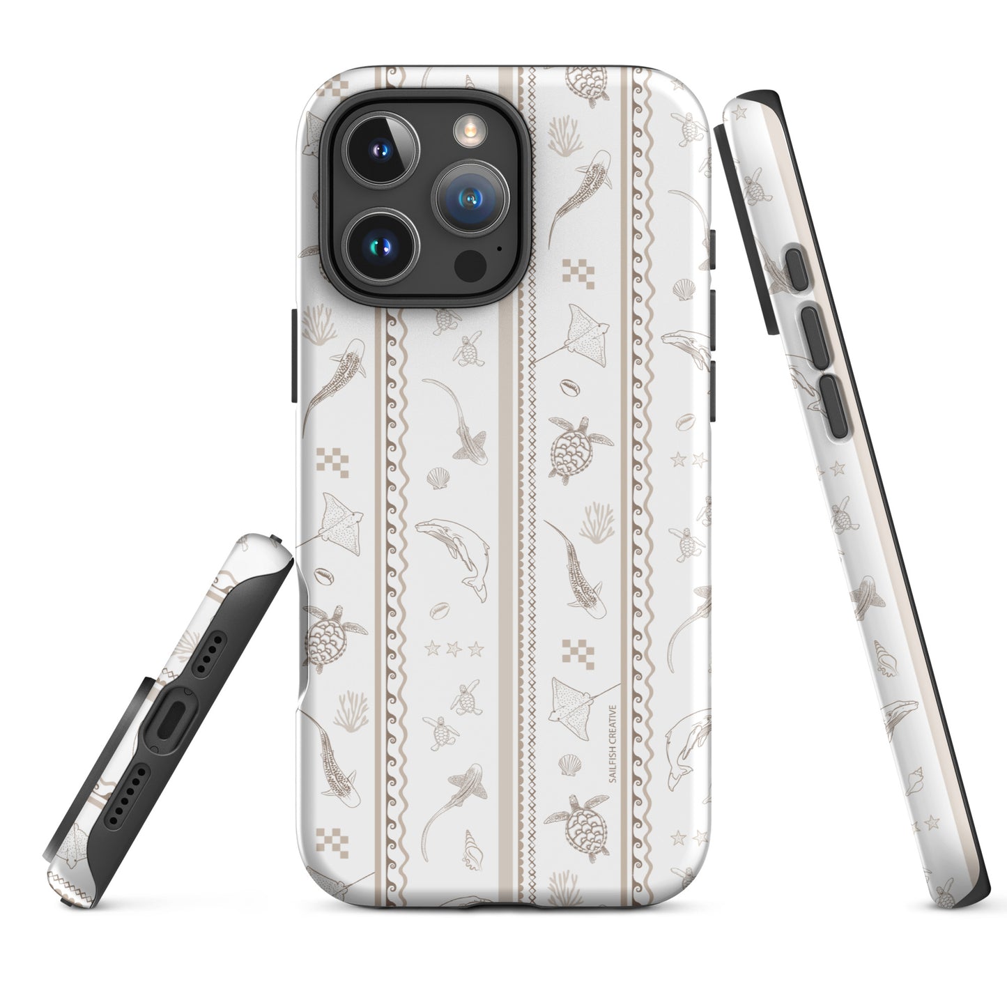 iPhone Tough Phone Case - Candy Stripes Beige