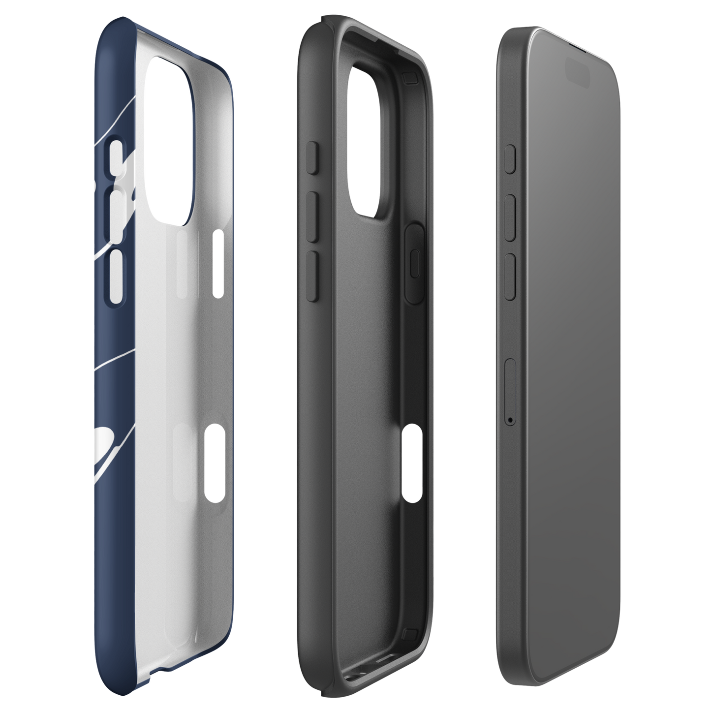 iPhone Tough Phone Case - Orca Outline Navy