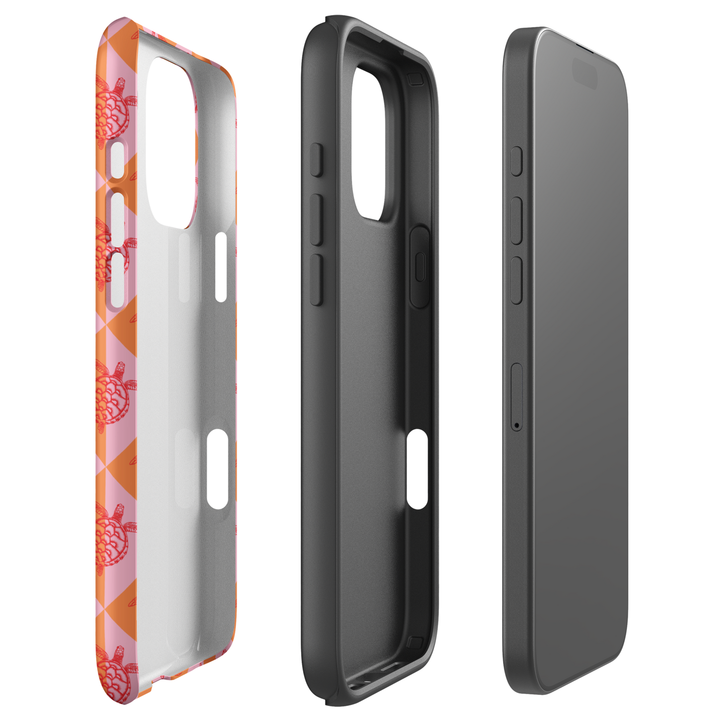 iPhone Tough Phone Case - Turtle Diamonds Candy Sunset