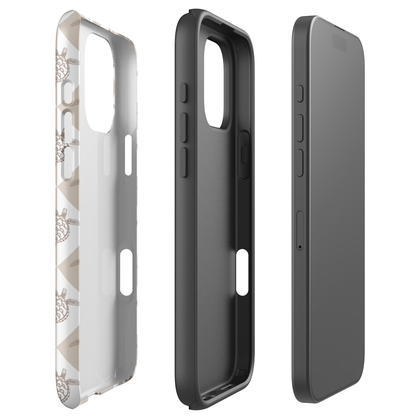 iPhone Tough Phone Case - Turtle Diamonds Neutral