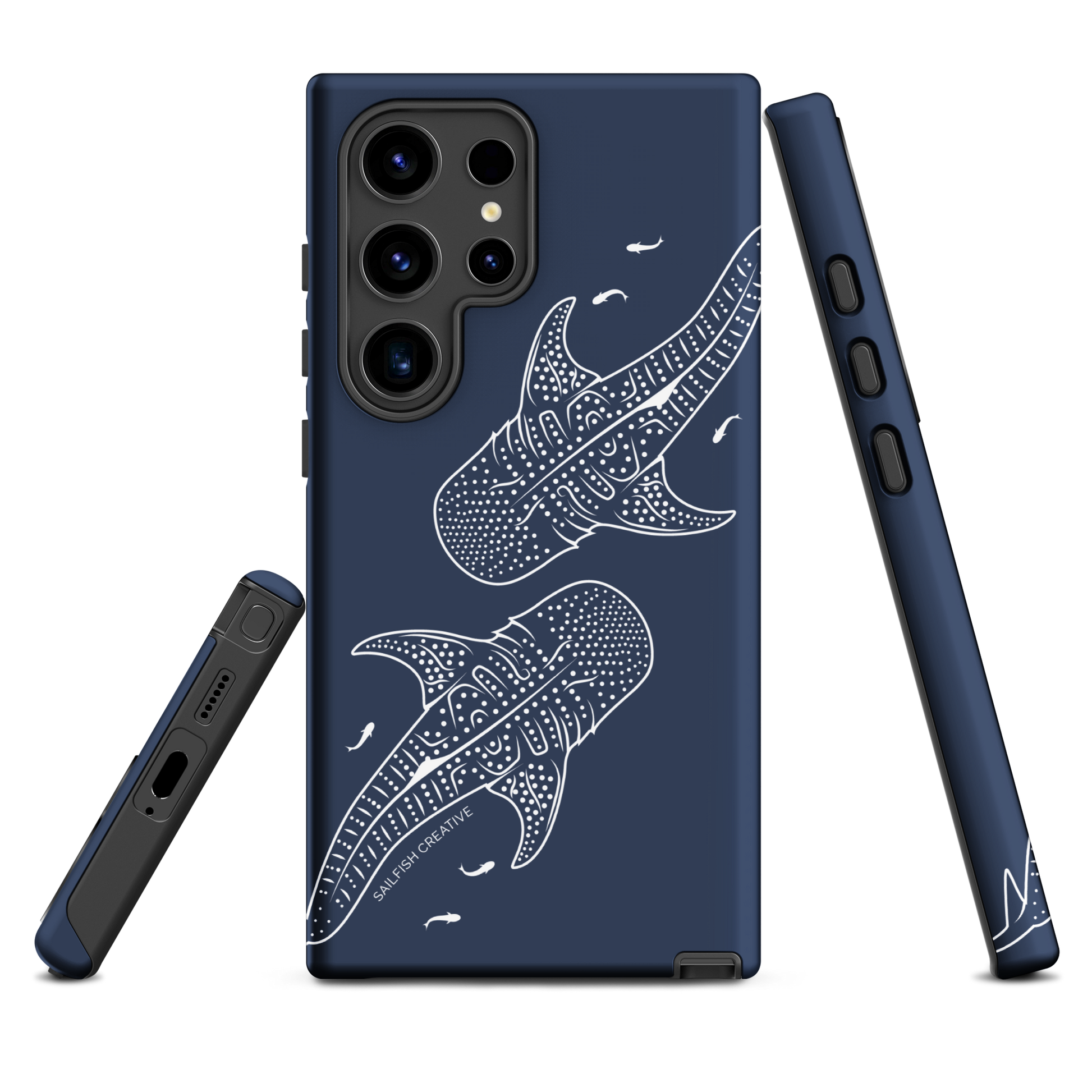 Samsung Tough Case - Whale Sharks Outline Navy - Sailfish Creative