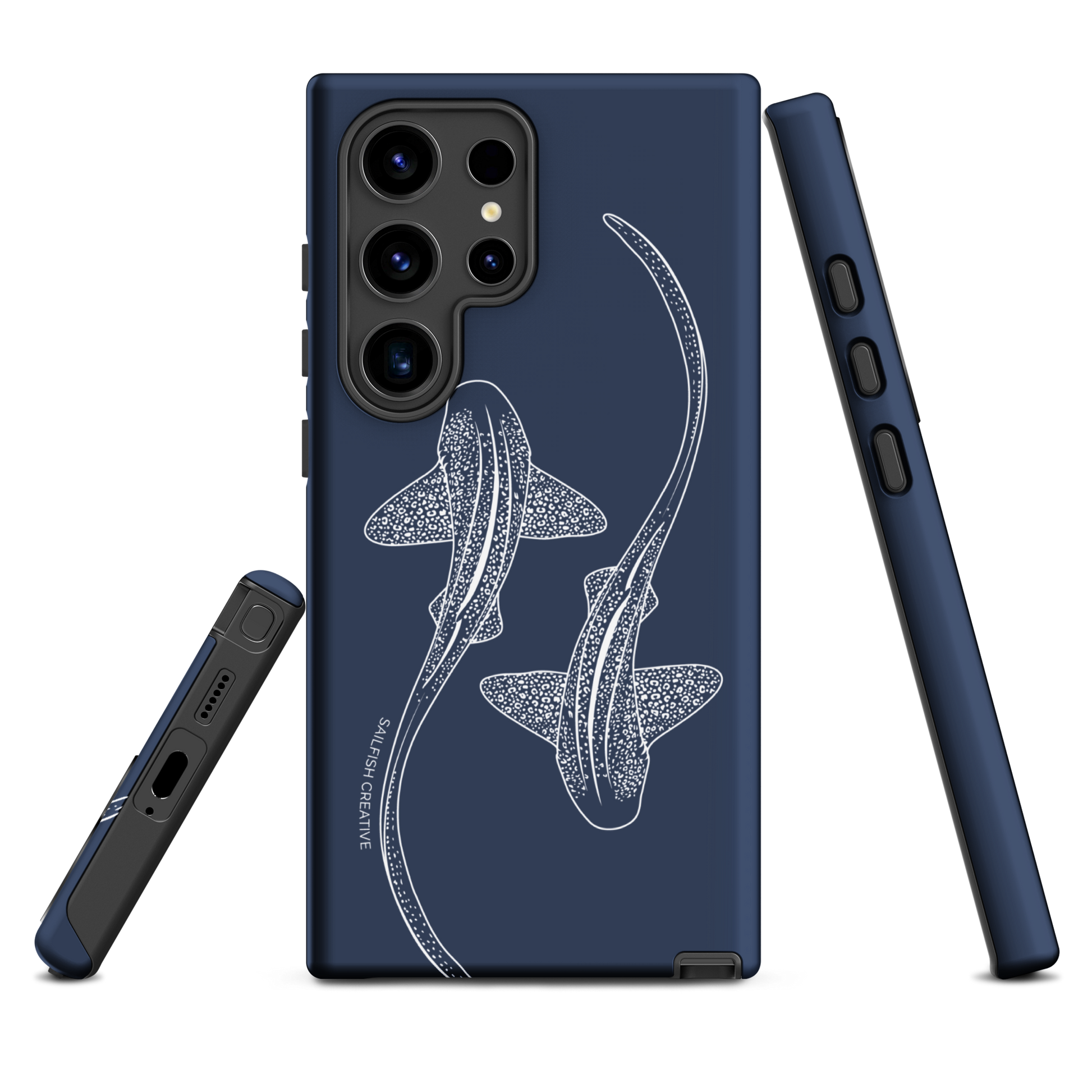 Samsung Tough Case - Leopard Sharks Outline Navy - Sailfish Creative